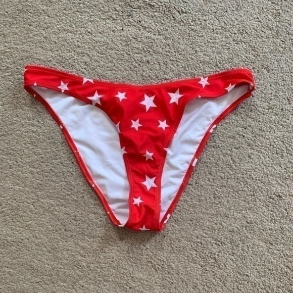 Nasty Gal Red and White Star Swim Bottom Size 6 - Picture 3 of 6